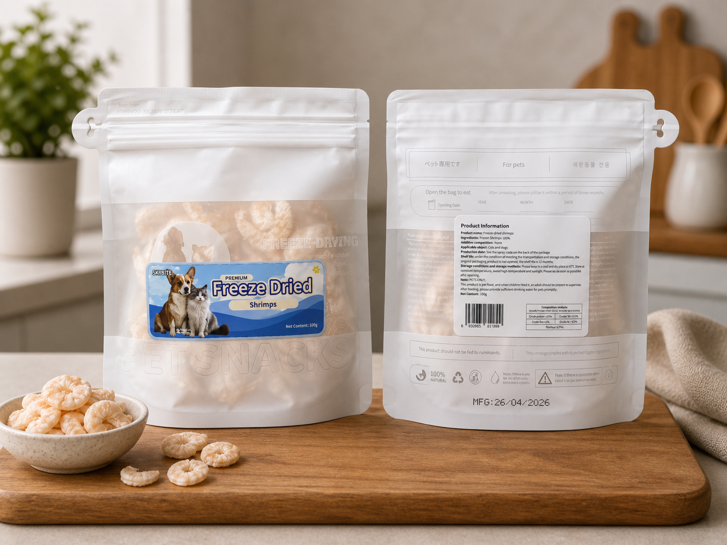 Freeze-Dried Shrimp Pet Treats for Dogs & Cats