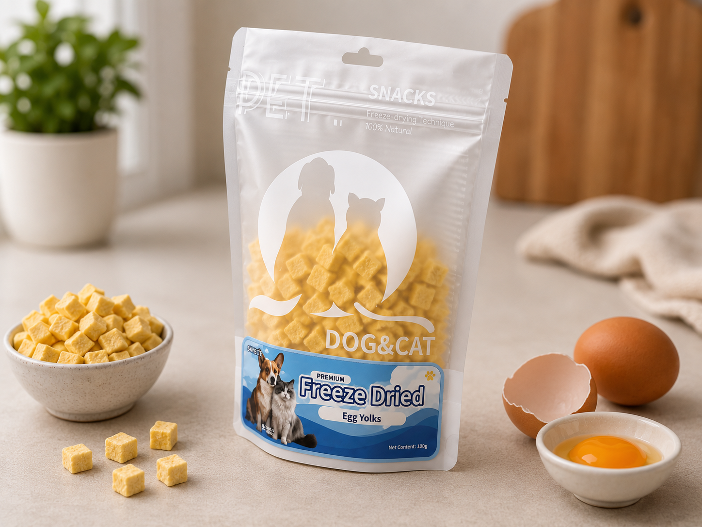 Freeze-Dried Egg Yolk Pet Treats for Dogs & Cats