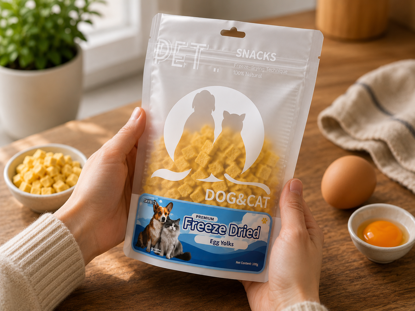 Freeze-Dried Egg Yolk Pet Treats for Dogs & Cats