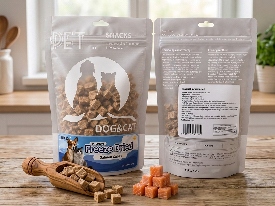 Freeze-Dried Salmon Cubes Pet Treats for Dogs & Cats